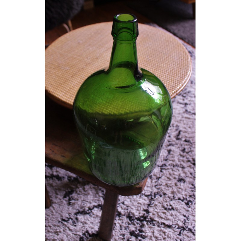 Dame jeanne bonbonne vase forme bouteille en verre recyclé vert