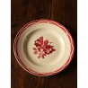 Grand Plat rond Fleurs rouge Marsac Digoin Sarreguemines