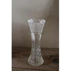 Vase Soliflore verre ancien ciselé 