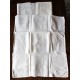Lot 6 serviettes de table damassé blanc Monogrammes M D