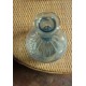 Vase Soliflore verre ancien bleu col et ventre rond
