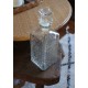 Carafe à whisky en cristal bouchon cube années 80