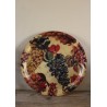 Grand plateau rond plastique vintage raisins