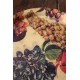 Grand plateau rond plastique vintage raisins