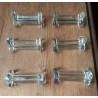 Un Lot de 6 Porte Couteaux Verre ancien transparent trilobé
