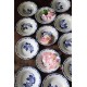 Un lot 12 assiettes creuses roses Bleu Bastia Sarreguemines Art Deco