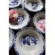 Un lot 12 assiettes creuses roses Bleu Bastia Sarreguemines Art Deco