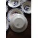 Un lot 12 assiettes creuses roses Bleu Bastia Sarreguemines Art Deco