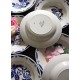 Un lot 12 assiettes creuses roses Bleu Bastia Sarreguemines Art Deco