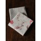 Un lot de 4 serviettes de table gris bleu Pois Fleurs roses