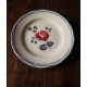 Plat rond Grande assiette Digoin Sarreguemines Rose rouge bleu Magali Art Deco