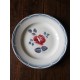 Plat rond Grande assiette Digoin Sarreguemines Rose rouge bleu Magali Art Deco