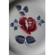 Plat rond Grande assiette Digoin Sarreguemines Rose rouge bleu Magali Art Deco