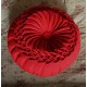 Coussin rond rouge tressé vintage