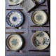 Un Lot de 6 petites assiettes dessert terre de fer bleu Lunéville Salins Guirlande