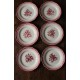 Un lot de 6 assiettes plates Marsac rouge Digoin Sarreguemines