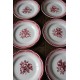 Un lot de 6 assiettes plates Marsac rouge Digoin Sarreguemines