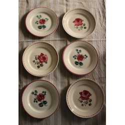 Un lot 6 assiettes dépareillé Germaine Badonviller Bagatelle Digoin Sarreguemines