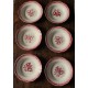 Lot de 6 assiettes creuses Marsac rouge Digoin Sarreguemines