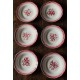 Lot de 6 assiettes creuses Marsac rouge Digoin Sarreguemines