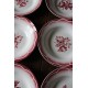 Lot de 6 assiettes creuses Marsac rouge Digoin Sarreguemines