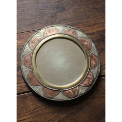 Miroir rond Fleur Laiton ancien