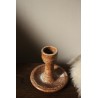 Bougeoir grès vintage recueil rond roux moucheté