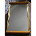 Grand plateau miroir bois rectangle dorure vintage