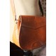 Sac cuir vintage besace bandoulière camel