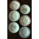6 assiettes creuses dépareillé paires Sylvia Niger Digoin Caumartin rouge vert