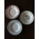 6 assiettes creuses dépareillé paires Sylvia Niger Digoin Caumartin rouge vert