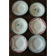6 assiettes creuses dépareillé paires Sylvia Niger Digoin Caumartin rouge vert