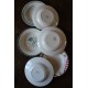 6 assiettes creuses dépareillé paires Sylvia Niger Digoin Caumartin rouge vert