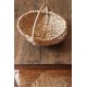 Panier artisanal osier clair ovale anse ronde vintage