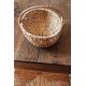 Panier artisanal osier clair ovale anse ronde vintage