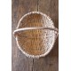 Panier artisanal osier clair ovale anse ronde vintage