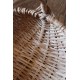 Panier artisanal osier clair ovale anse ronde vintage