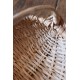 Panier artisanal osier clair ovale anse ronde vintage