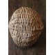 Panier artisanal osier clair ovale anse ronde vintage