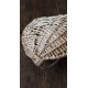 Panier artisanal osier clair ovale anse ronde vintage