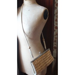 Sac à main vintage osier tressé bandoulière