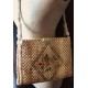 Cabas sac vannerie vintage fleurs