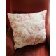 Paire Coussins Toile de Jouy rose ancienne