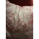 Paire Coussins Toile de Jouy rose ancienne
