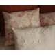 Paire Coussins Toile de Jouy rose ancienne