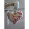 Coeur Toile de Jouy ancienne Rose garance