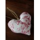 Coeur Toile de Jouy ancienne Rose garance