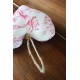 Coeur Toile de Jouy ancienne Rose garance