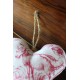 Coeur Toile de Jouy ancienne Rose garance