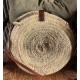 Sac osier souple Cabas rond palmier anse cuir